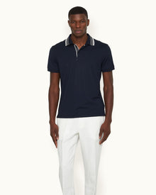 Men | Dominic Stripe Polo | Night Iris