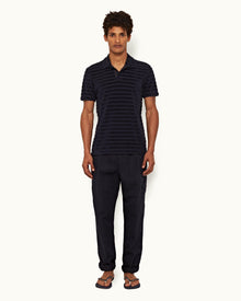 Doran Towelling Night Iris Classic Fit Towelling Polo Shirt | Night Iris