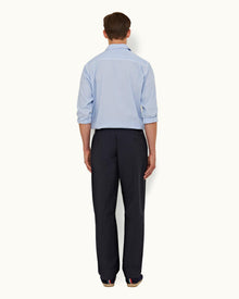 Night Iris Relaxed Fit Poplin Trousers | Night Iris