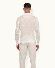 White Sand Resort Collar Long-Sleeve Polo Shirt | White Sand