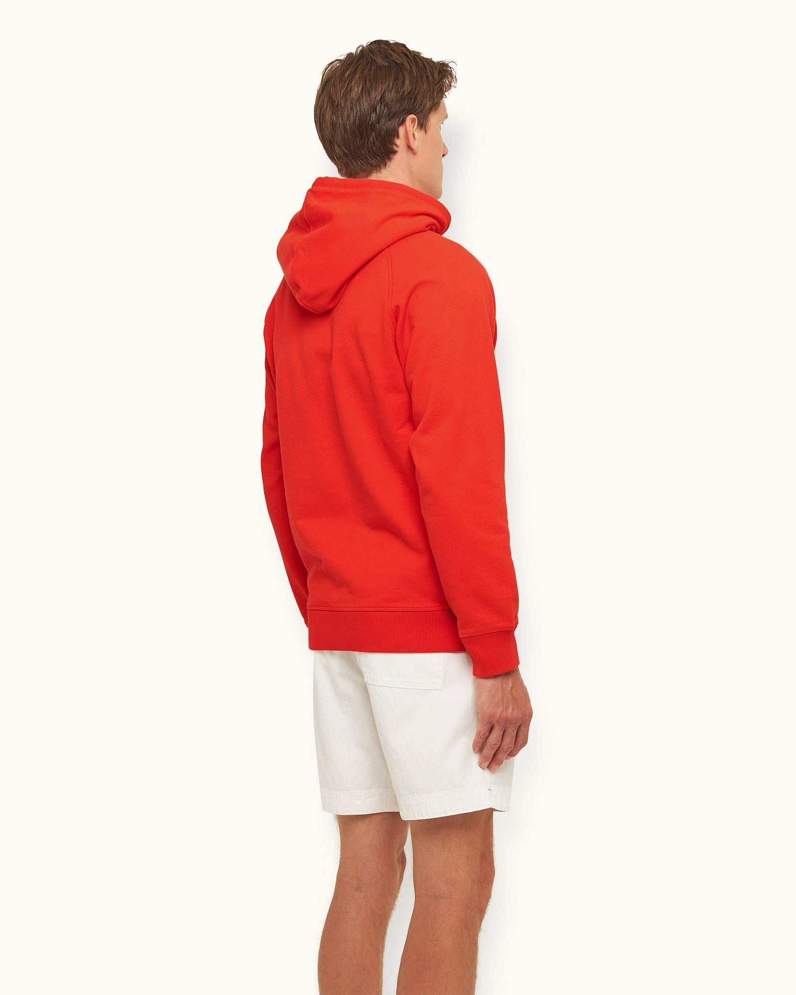Summer Red Garment washed Hooded Sweatshirt | Summer Red