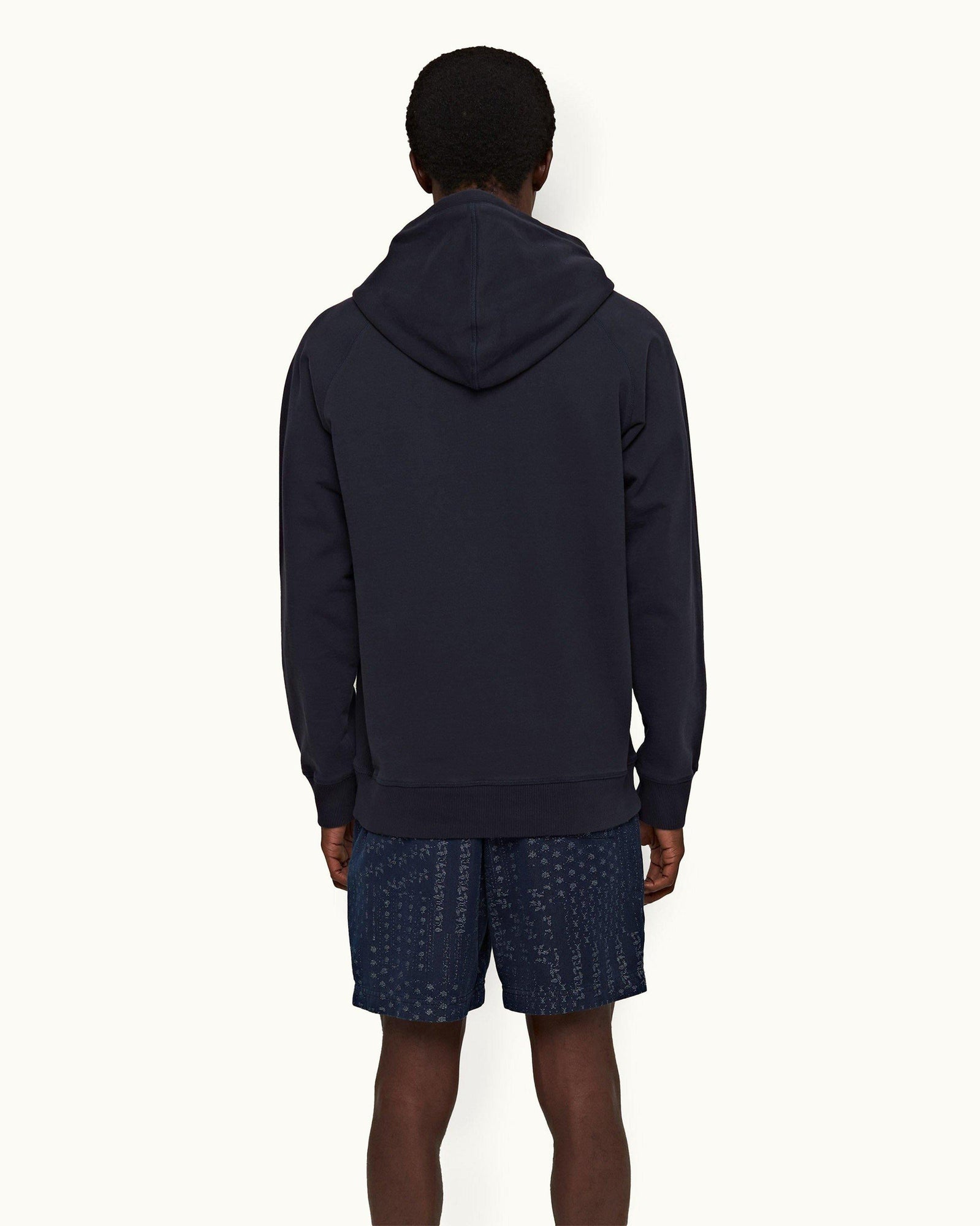 Night Iris Classic Fit Hooded Organic Cotton Sweatshirt | Night Iris
