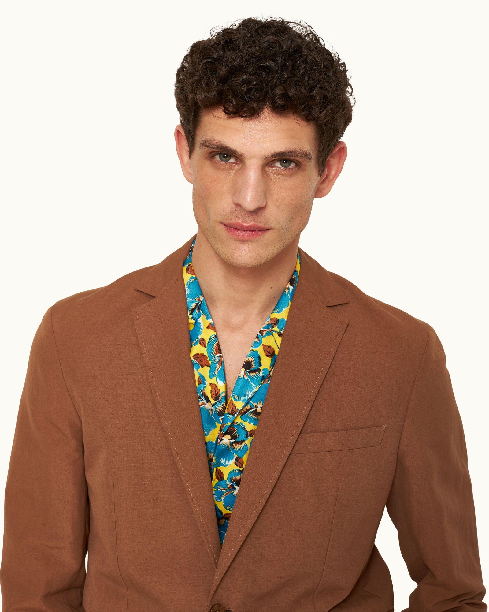 Tailored Fit, Italian Made, Two-Button Unstructured Blazer in Cinnamon Coffee | Cinnamon Coffee
