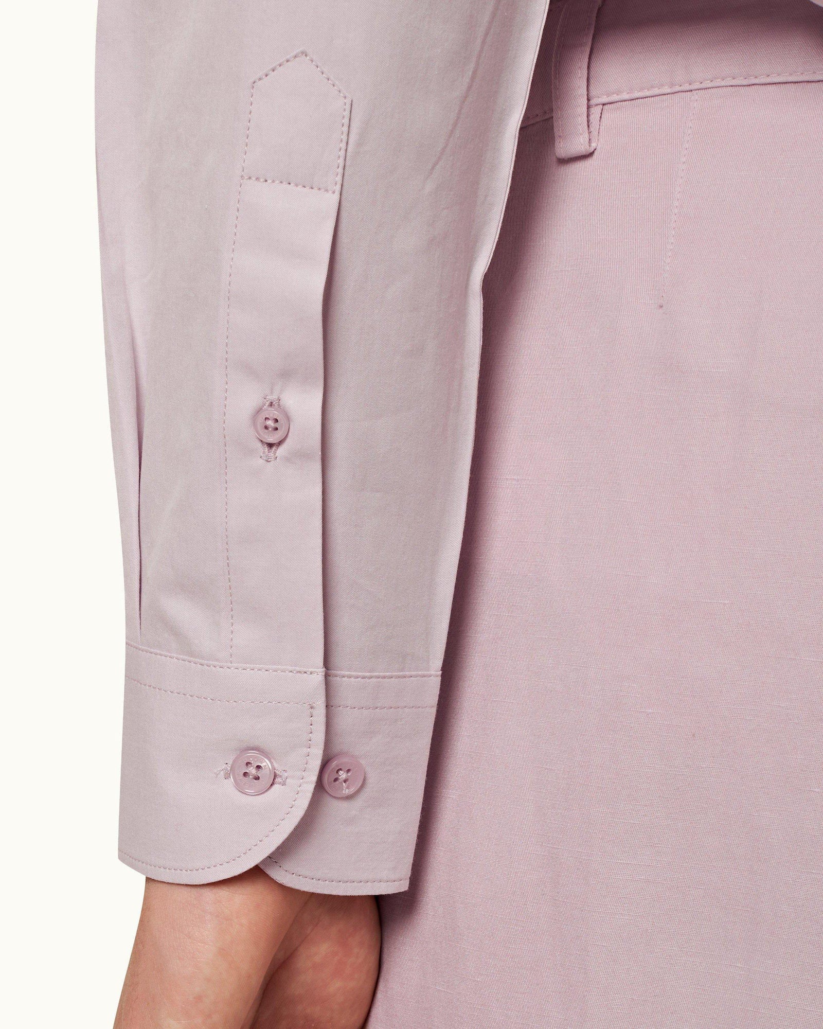 Conch Pink Classic Collar Classic Stripe Shirt | Conch Pink