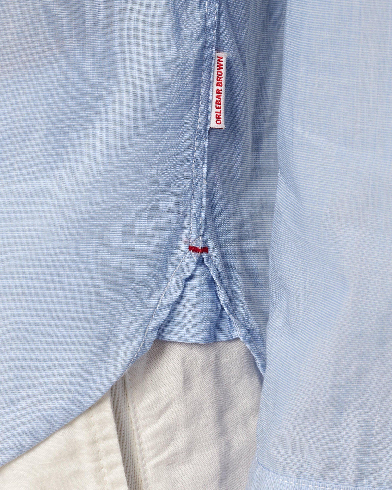 Ice Blue/White Classic Collar Stitch End On End Shirt | Ice Blue/White