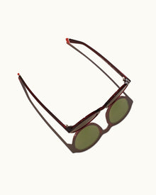 Harlyn Burgundy Round Sunglasses | Burgundy