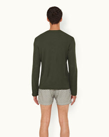 Forest Night Classic Fit Long-Sleeve Cashmere T-shirt | Forest Night