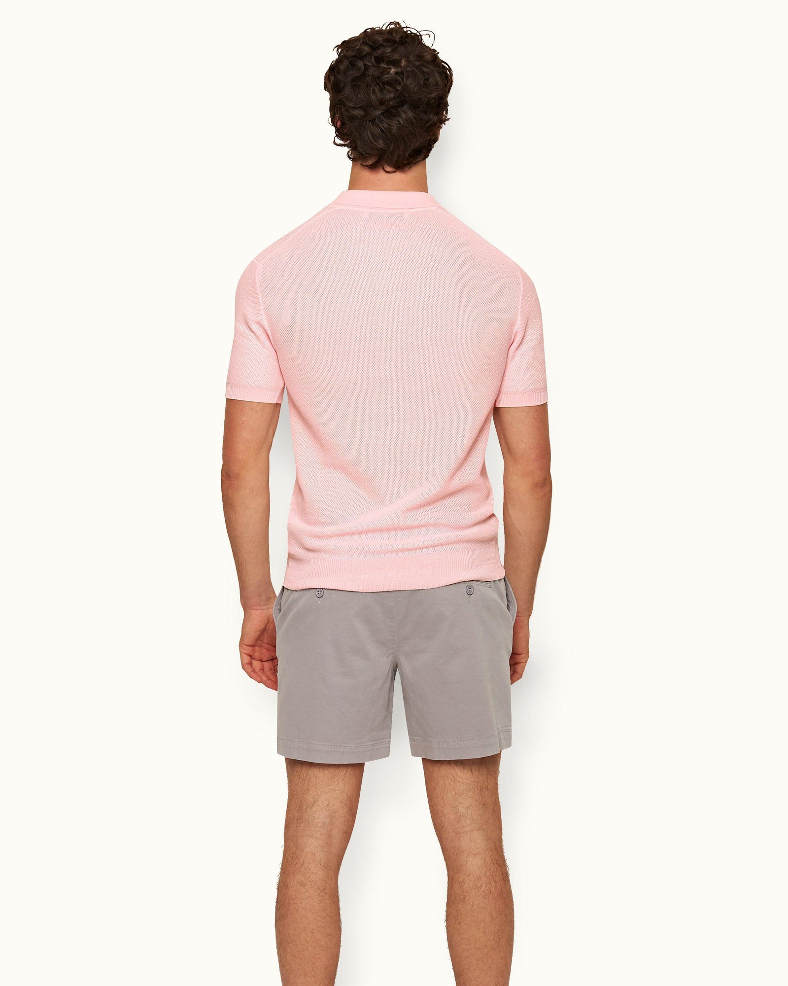 Horton Pique Rose Tailored Fit Pique Stitch Mercerised Cotton Polo Shirt | Rose