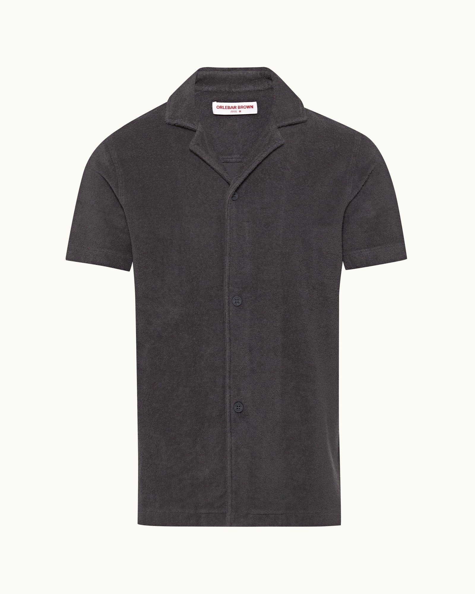 Howell Piranha Grey Relaxed Fit Cotton Towelling Shirt | Piranha Grey