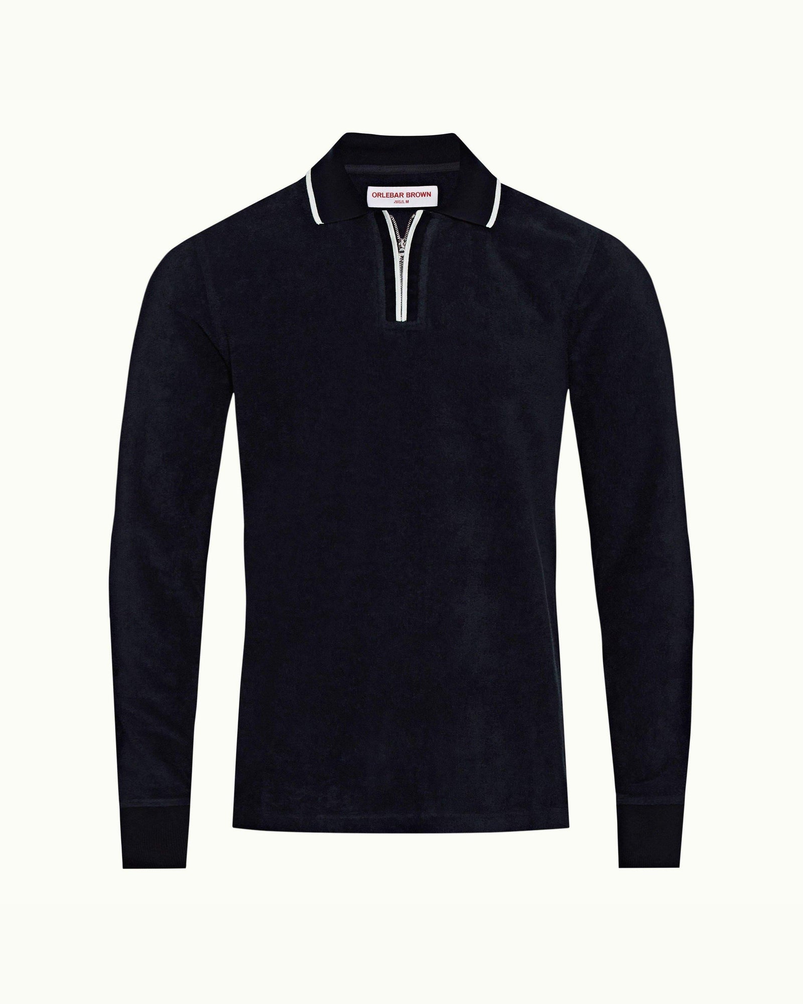 Night Iris Classic Fit Half-Zip Long-Sleeve Polo Shirt | Night Iris