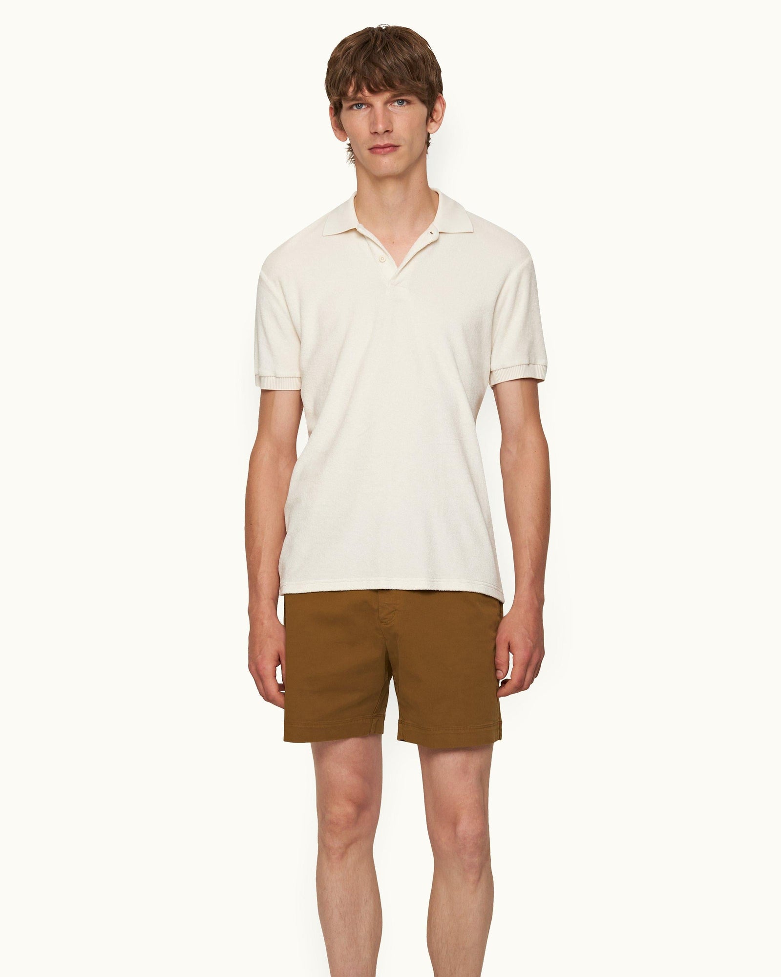 Jarrett Towelling Matchstick Classic Fit Cotton Towelling Polo Shirt | Matchstick