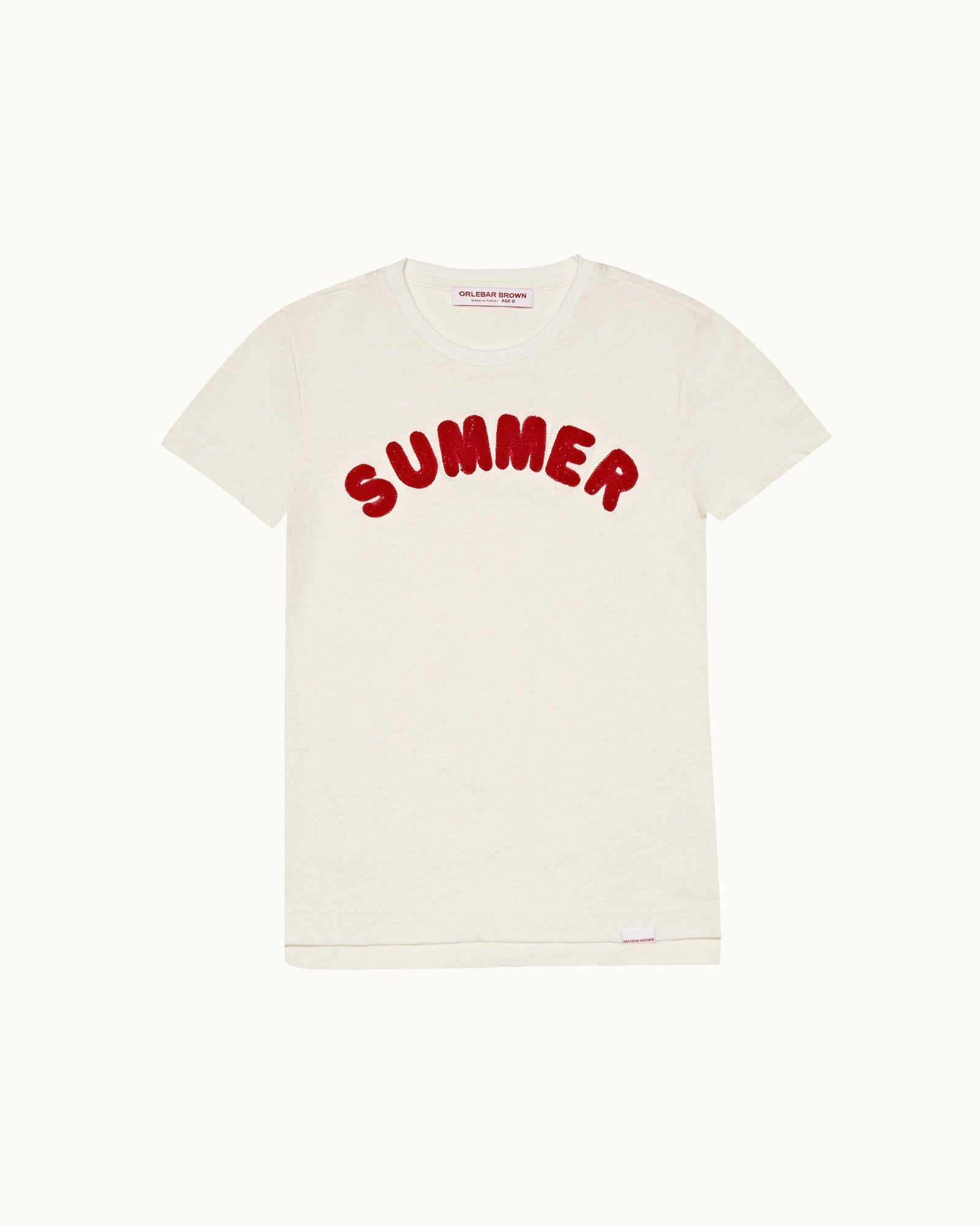 Kids | White Sand/Summer Red Kids Organic Cotton T-shirt | White Sand/Summer Red