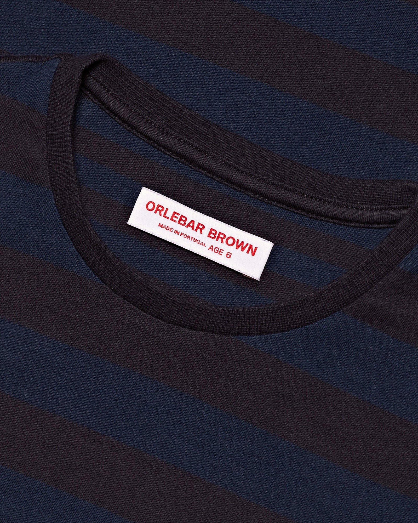 Kids | Dark Sapphire Stripe Organic Cotton Tailored Fit T-Shirt | Dark Sapphire