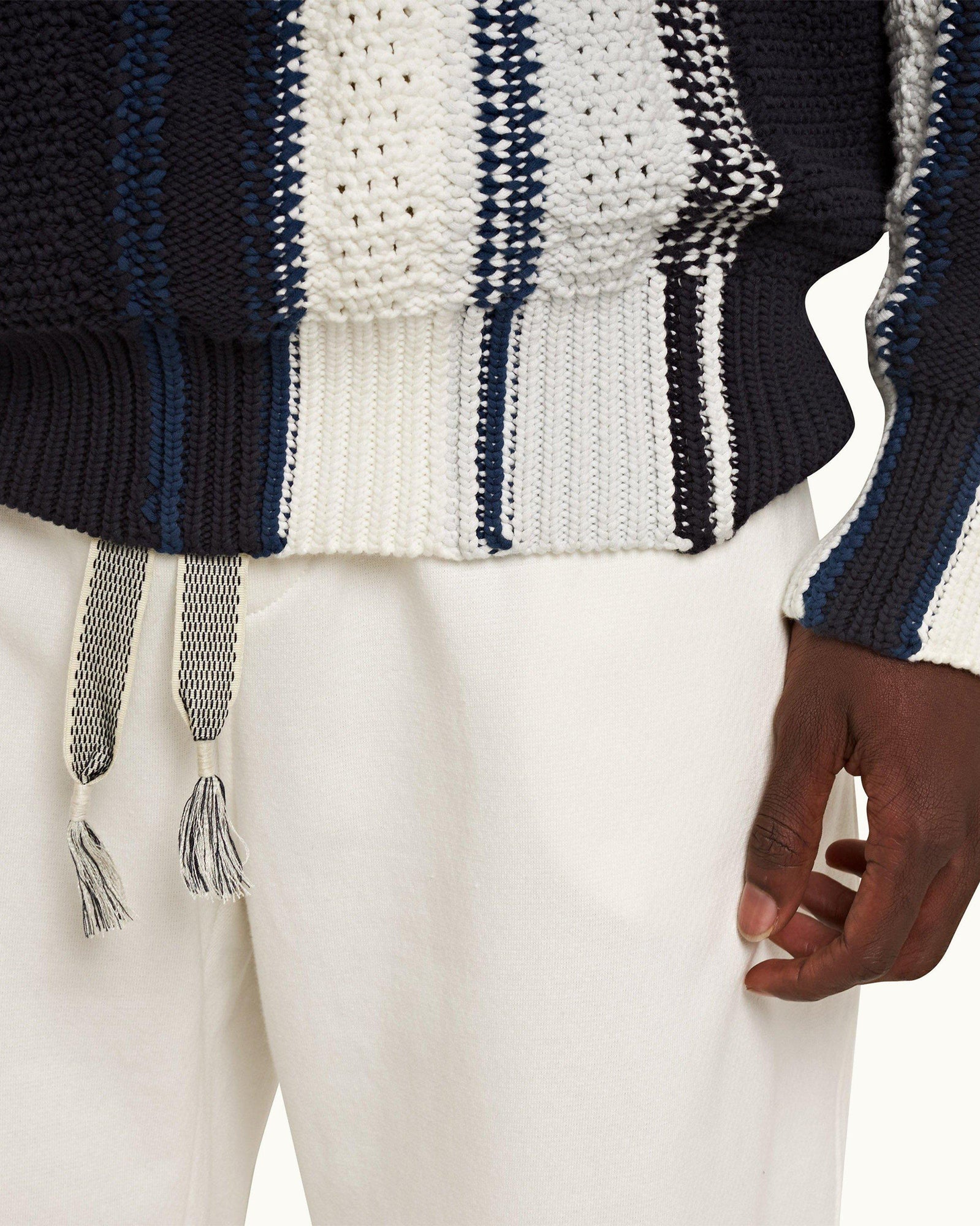 Sea Mist/Night Iris Italian Crochet Knit Jumper | Sea Mist/Night Iris