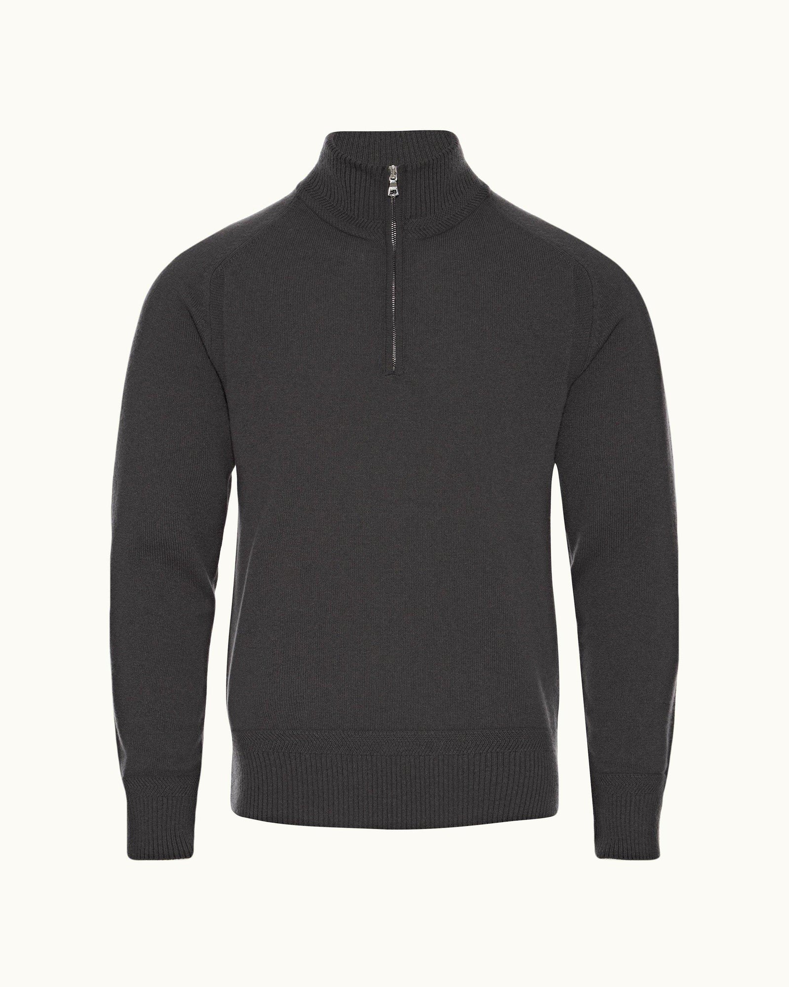 Shadow Classic Fit Funnel Collar Cashmere Knit Jumper | Shadow