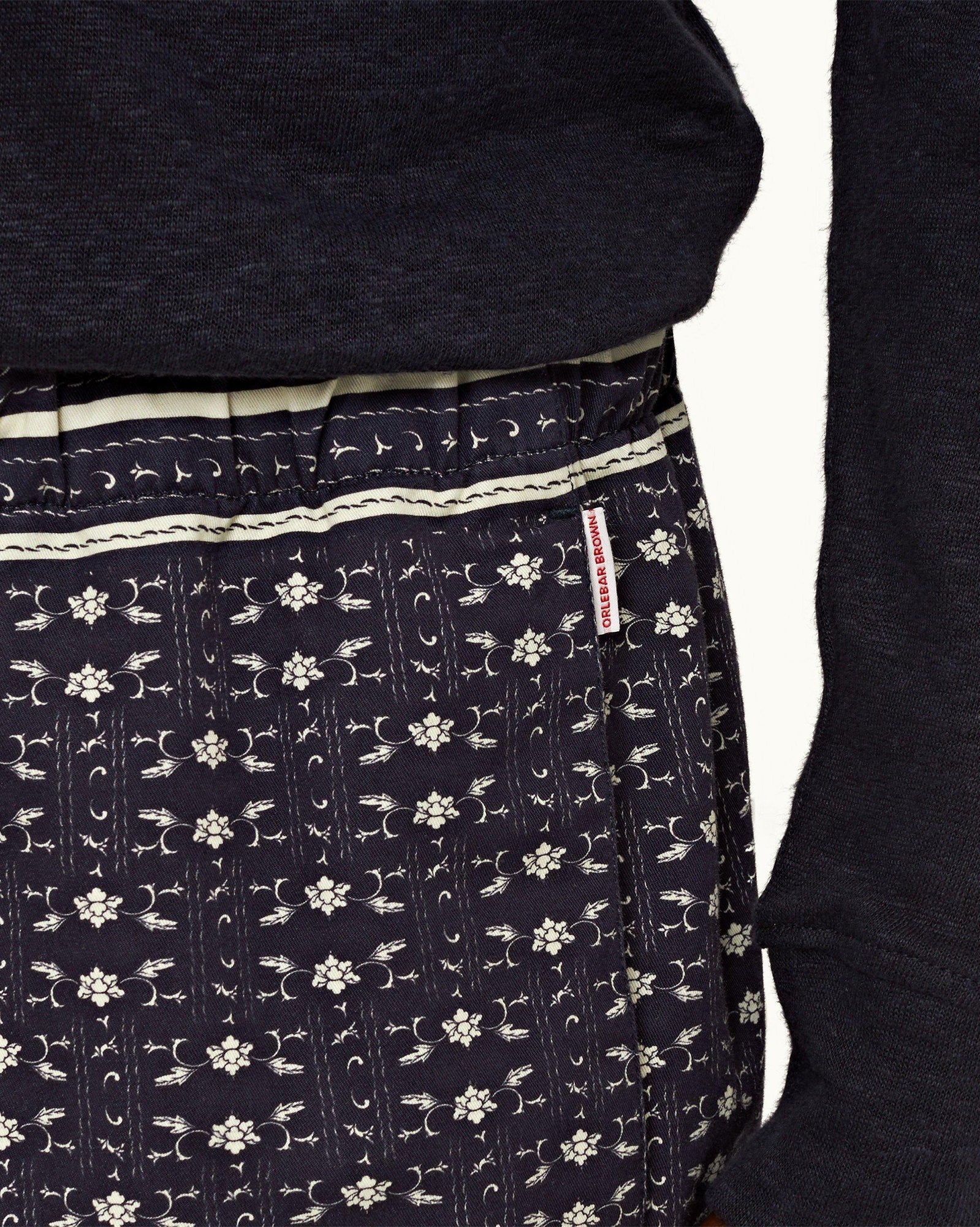 Dark Sapphire/Sea Mist Bandana Relaxed Fit Drawcord Stretch-Cotton Shorts | Dark Sapphire/Sea Mist