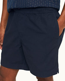 Night Iris Relaxed Fit Drawcord Stretch-Cotton Short | Night Iris