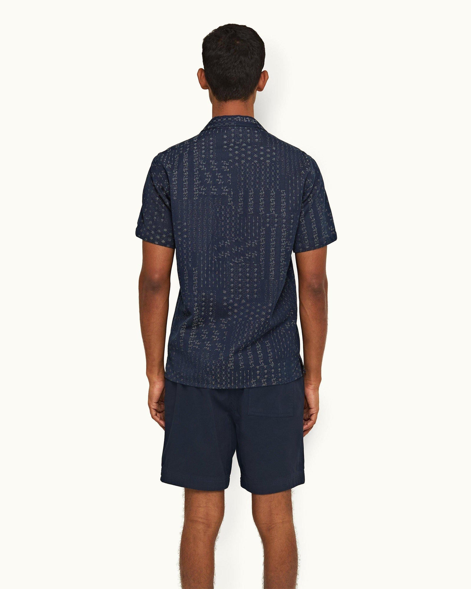 Night Iris Relaxed Fit Drawcord Stretch-Cotton Short | Night Iris
