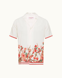 Maitan Blossom Season Print Relaxed Fit Capri Collar Shirt In Red | Red