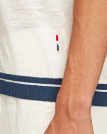 Maranon Cotton Linen White Sand Tailored Fit Cotton-Linen Polo Shirt | White Sand