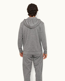 Grey Melange Smart Merino Zip-Thru Hooded Sweatshirt | Grey Melange
