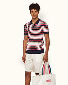 Mina Towelling Multi Towelling Stripe Tailored Fit Polo Shirt | Multi