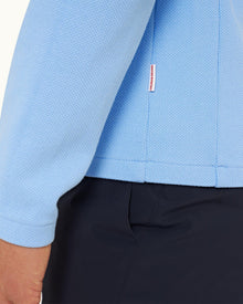 Glacier Blue Half-Zip Long-Sleeve Polo Shirt | Glacier Blue