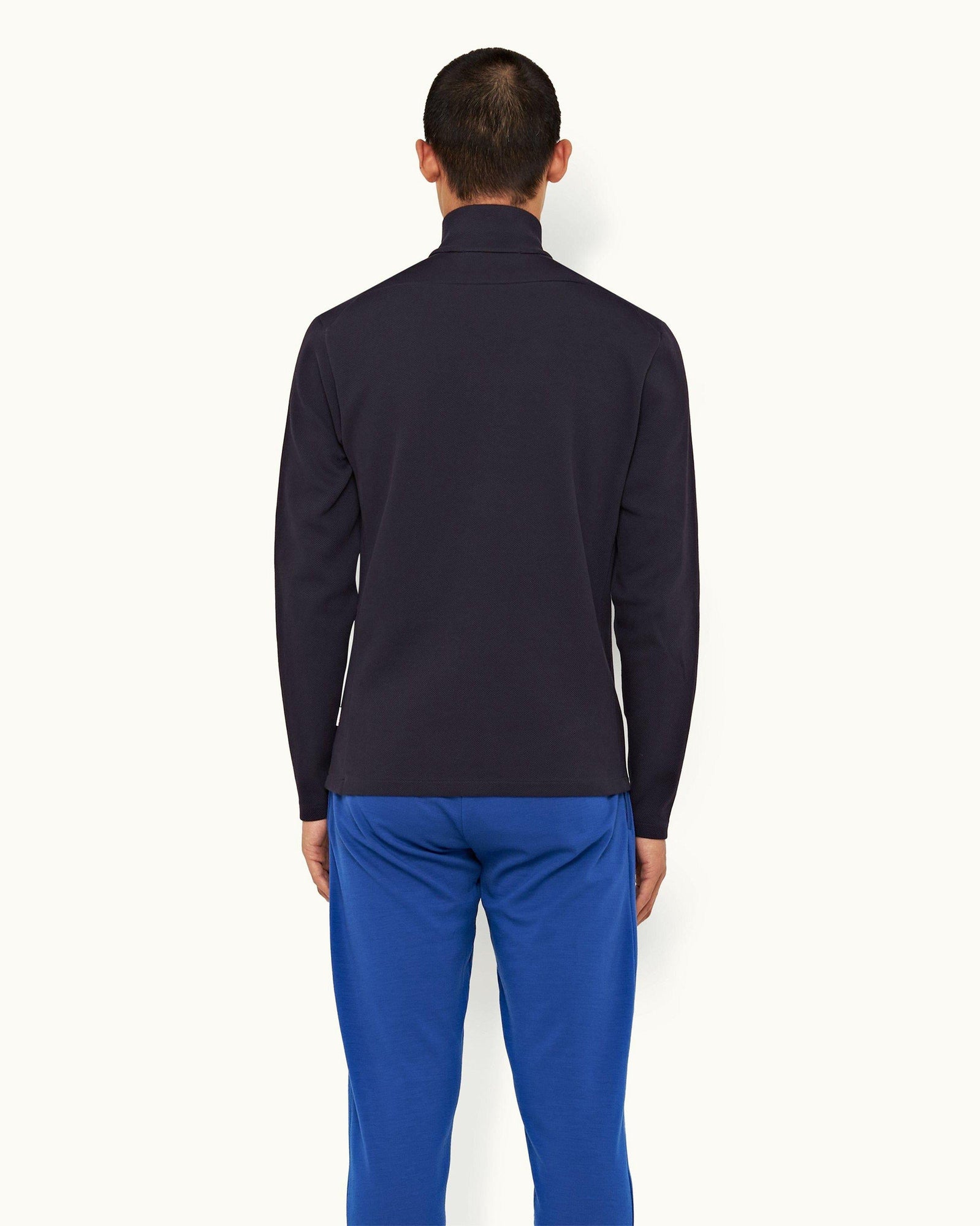 Night Iris Half-Zip Long-Sleeve Polo Shirt | Night Iris