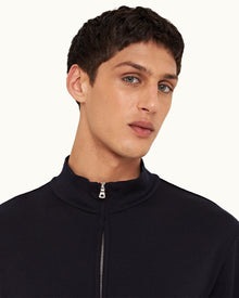 Night Iris Half-Zip Merino Jersey Pullover | Night Iris