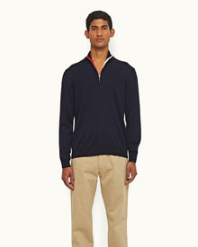 Neilson Merino Navy Half-Zip Merino Jersey Pullover | Navy
