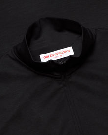 Black Tailored Fit Lyocell Wool Pullover | Black