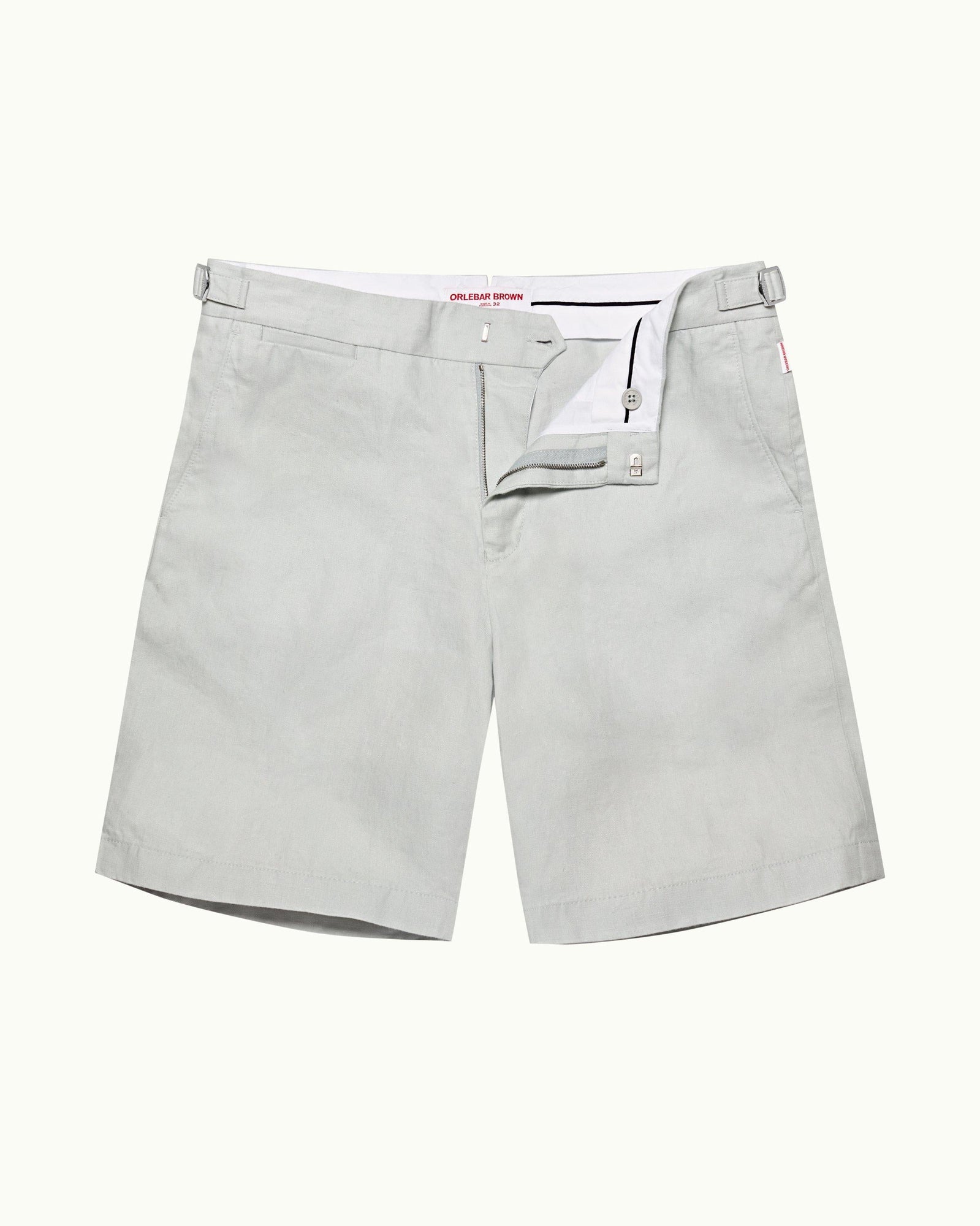 Norwich Linen Tailored Fit Linen Shorts In White Jade | White Jade