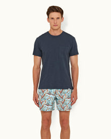 Nocturnal Navy Crew Neck Garment Dye Cotton T-shirt | Nocturnal Navy