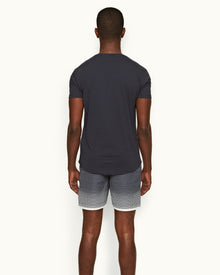 Night Iris Tailored Fit Crewneck Cotton-Silk T-shirt | Night Iris