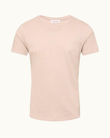 Crew Neck Cotton-Silk T-shirt In Seashell Pink | Seashell Pink