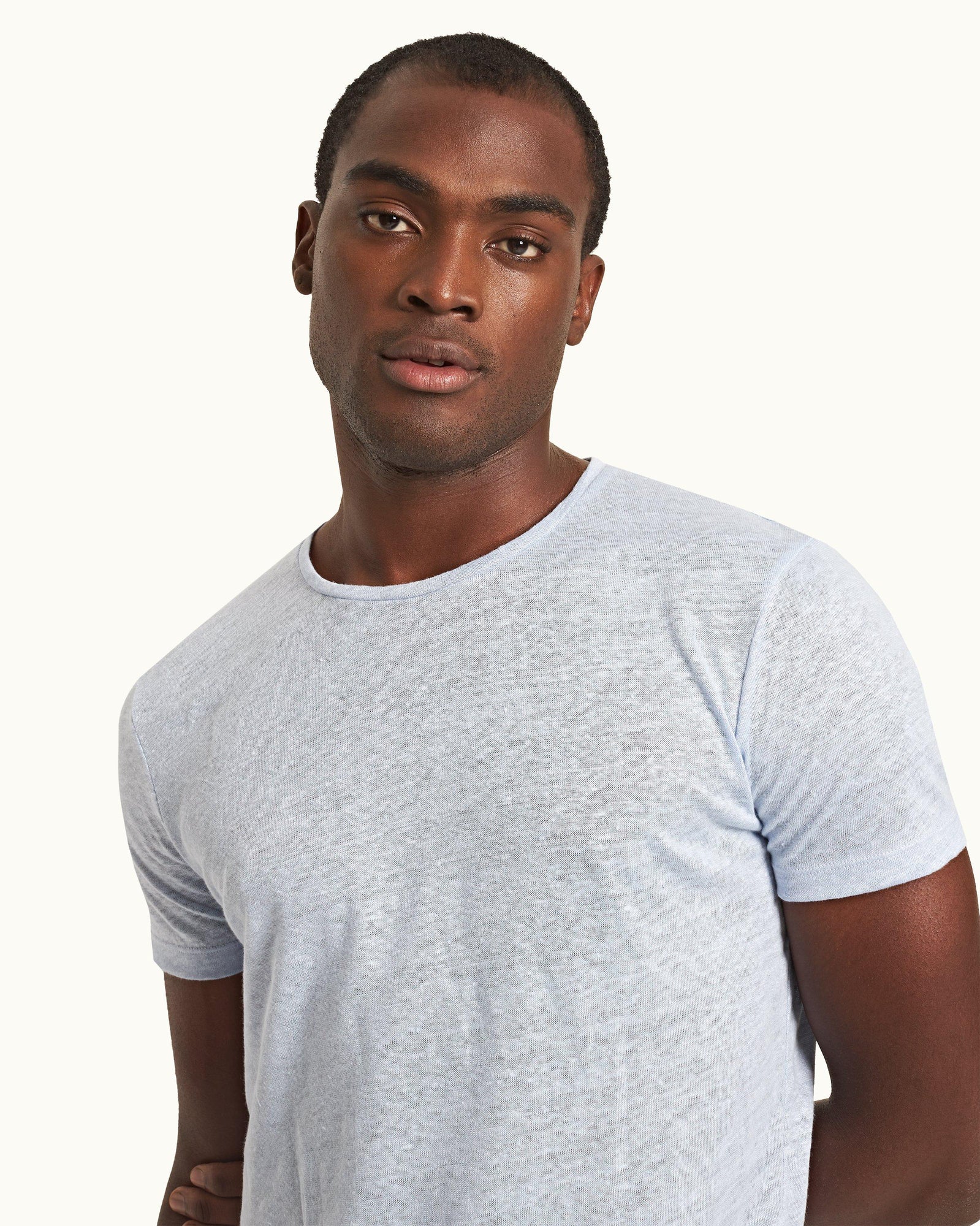 Men | Ob-T Linen T-Shirt | Soft Blue