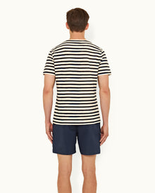 Cloud/Night Iris Stripe Tailored Fit Crew Neck T-shirt | Cloud/Night Iris