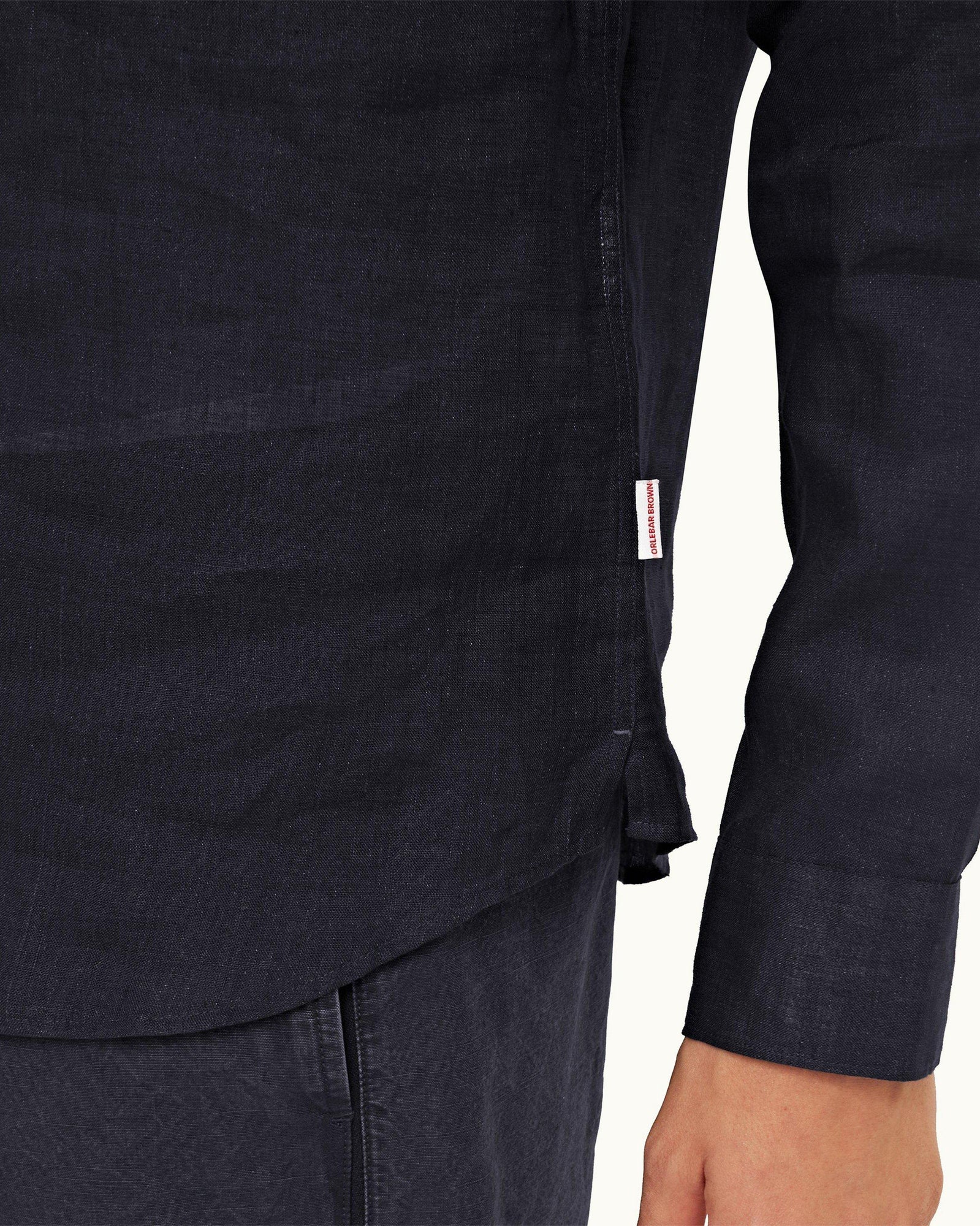 Ridley Linen Navy Smart Linen Relaxed Fit Overhead Shirt | Navy