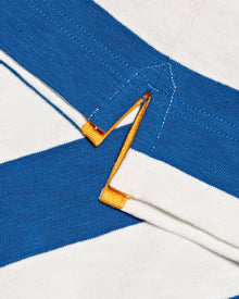 Kids | Signal Blue/Sea Mist Stripe Long-Sleeve Polo shirt | Signal Blue/Sea Mist