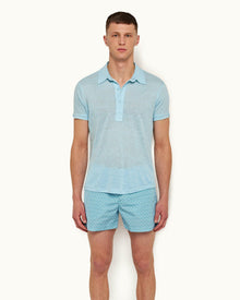 Sebastian Linen Pool Tailored Fit Linen Polo Shirt | Pool