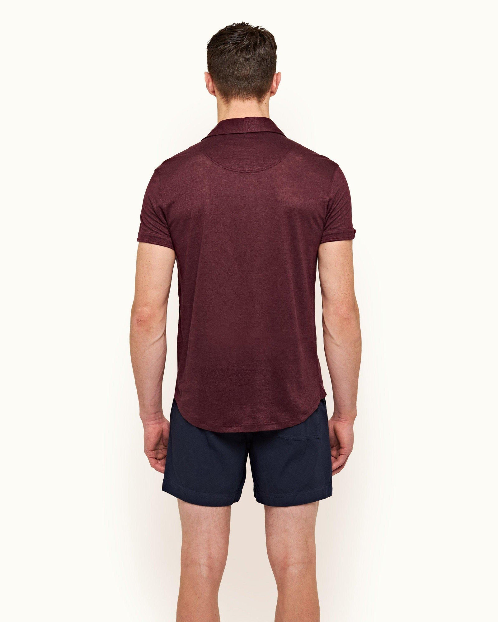 Sebastian Linen Port Tailored Fit Linen Polo Shirt | Port