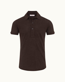 Truffle Tailored Fit Linen Polo Shirt | Truffle