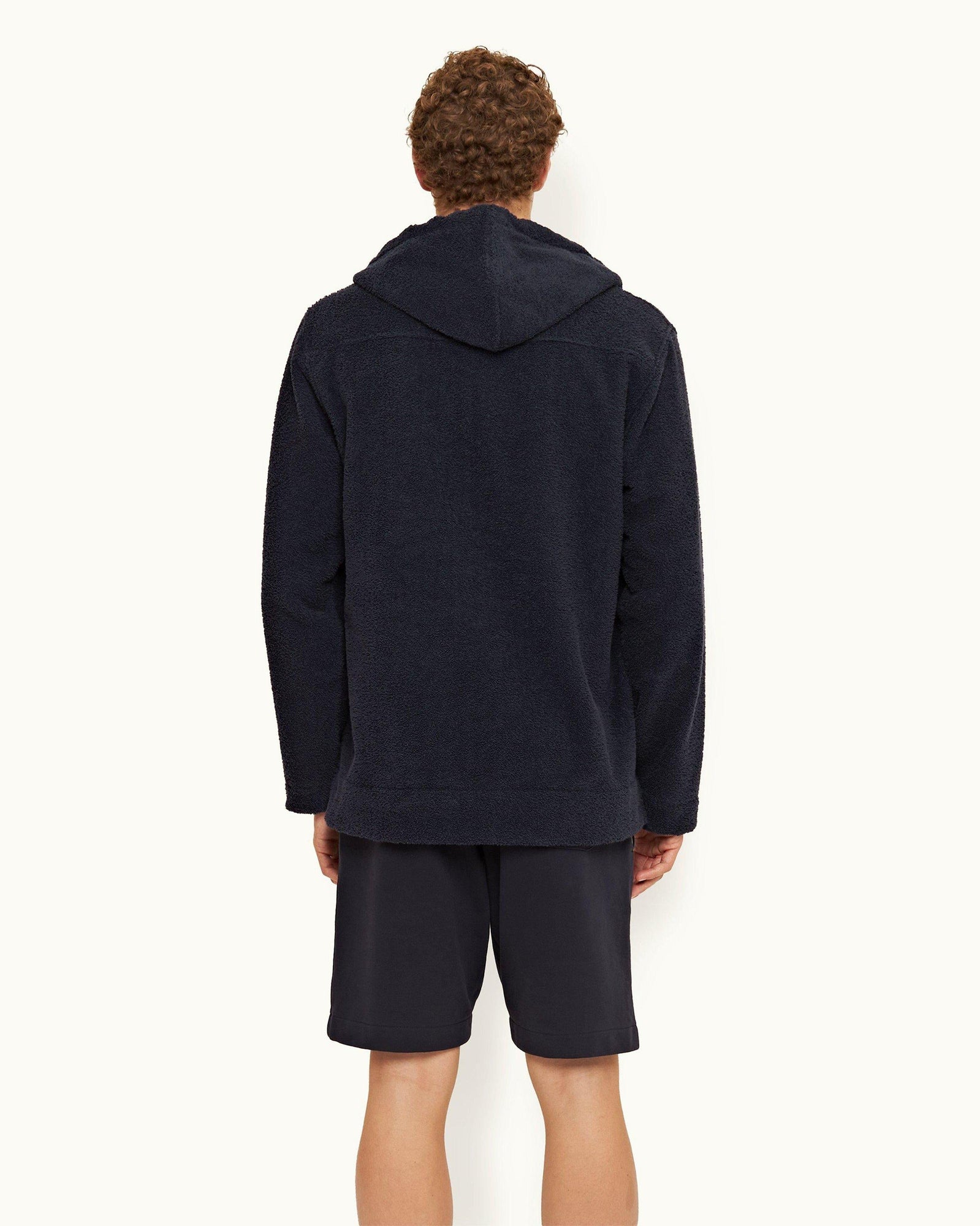 Night Iris Classic Fit Lounger Pile Towelling Hooded Sweatshirt | Night Iris