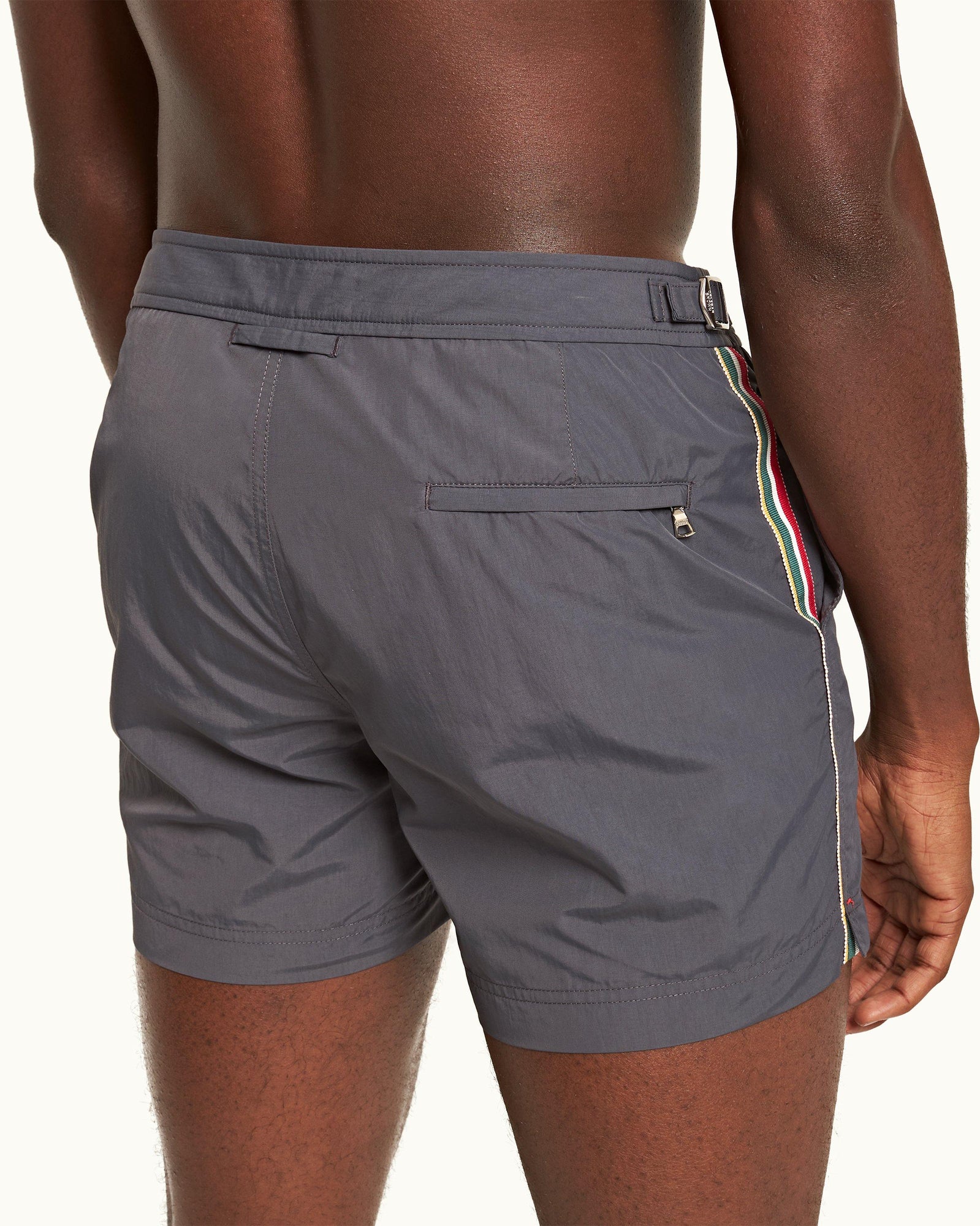 Setter Shorter-Length Concealed OB Tape Swim Shorts In Piranha Grey | Piranha Grey