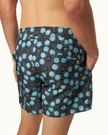 Setter Daisy Print Shorter-Length Swim Shorts In Springfield Blue | Springfield Blue