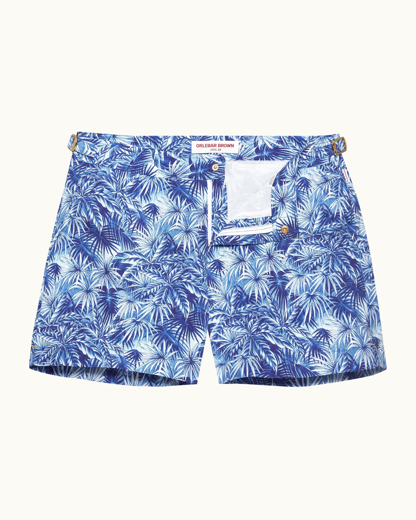 Setter Lagoon Blue Palmed Shorter-Length Swim Shorts | Lagoon Blue