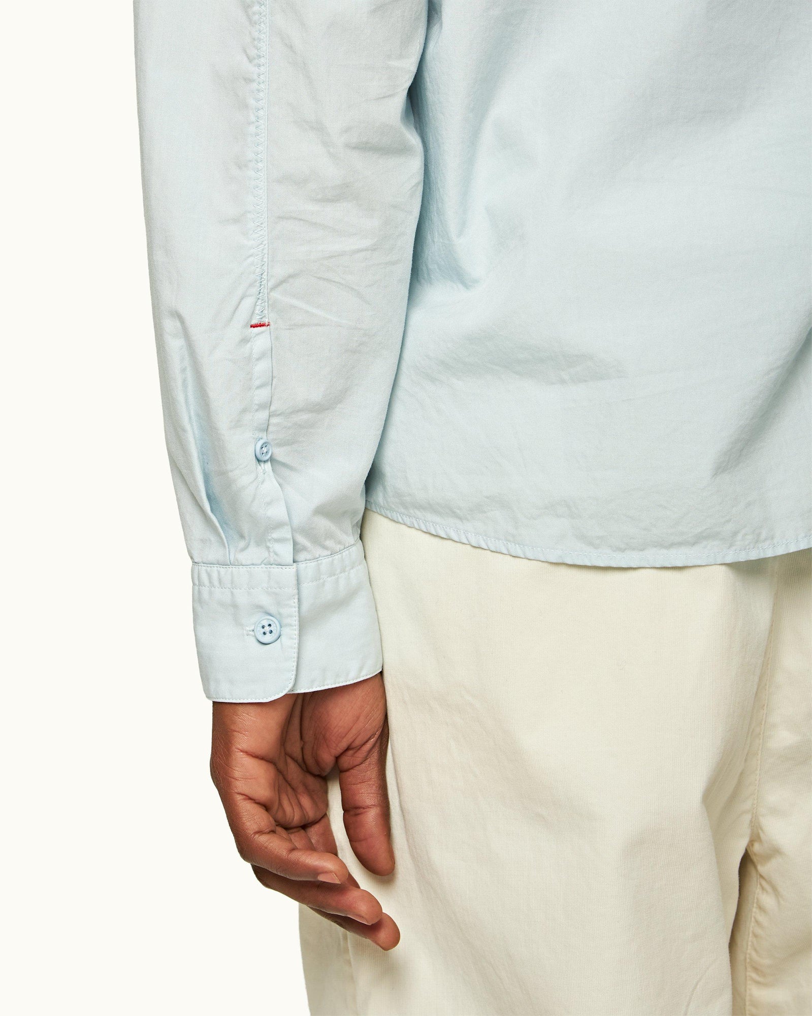 Powdered Sky Relaxed Fit Overhead Organic Cotton Shirt | Powdered Sky