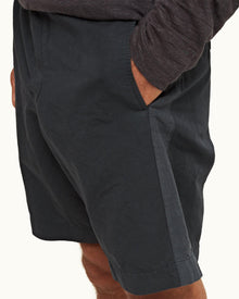 Shadow Relaxed Fit Side Panel Cotton-Linen Shorts | Shadow