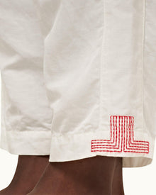 Sea Mist Tailored Fit Single Pleat Stretch-Cotton Trousers | Sea Mist