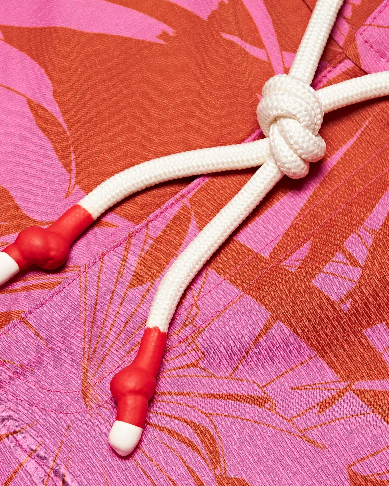 Candy Palmetto Print Mid-Length Drawcord Swim Shorts | Candy